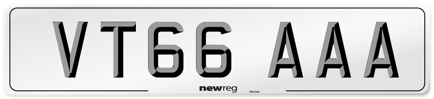 VT66 AAA Number Plate from New Reg